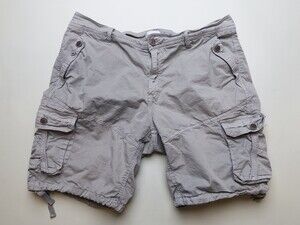 Four Steeds Cargo Shorts Mens 16 (W36) Gray Utility Pockets Summer Y2K Dad Short